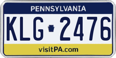 PA license plate KLG2476