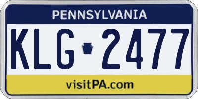 PA license plate KLG2477