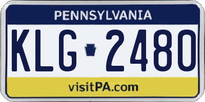PA license plate KLG2480