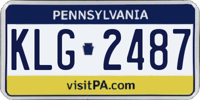 PA license plate KLG2487