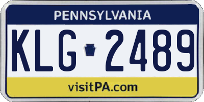 PA license plate KLG2489