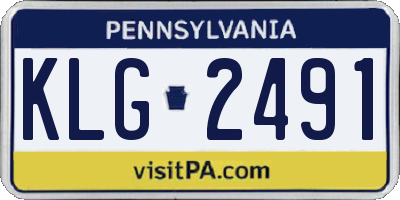 PA license plate KLG2491
