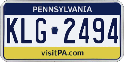 PA license plate KLG2494