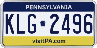 PA license plate KLG2496