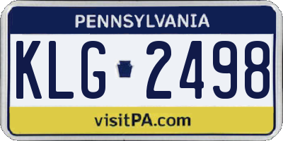 PA license plate KLG2498