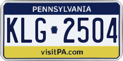 PA license plate KLG2504