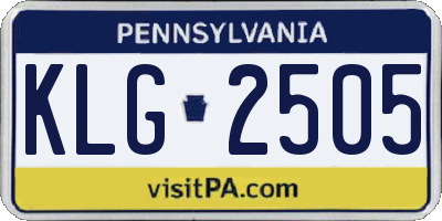 PA license plate KLG2505