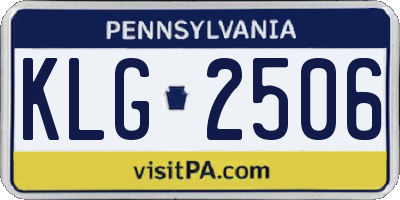 PA license plate KLG2506