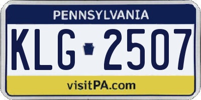 PA license plate KLG2507