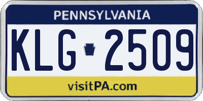 PA license plate KLG2509