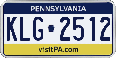 PA license plate KLG2512