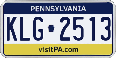 PA license plate KLG2513