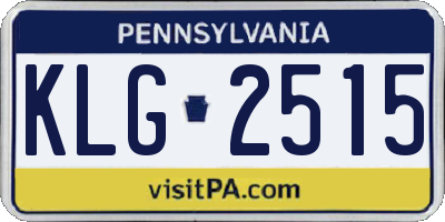 PA license plate KLG2515