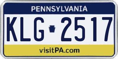 PA license plate KLG2517