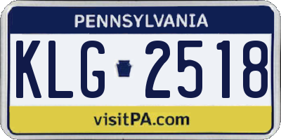 PA license plate KLG2518