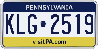 PA license plate KLG2519