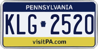 PA license plate KLG2520