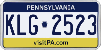 PA license plate KLG2523