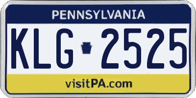 PA license plate KLG2525