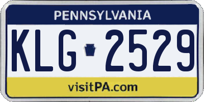 PA license plate KLG2529
