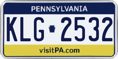 PA license plate KLG2532