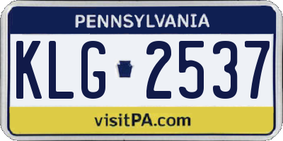 PA license plate KLG2537