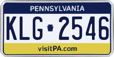 PA license plate KLG2546