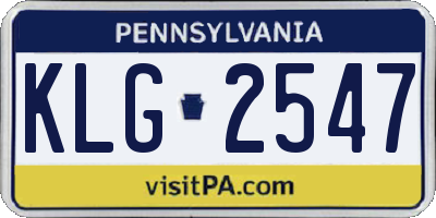 PA license plate KLG2547