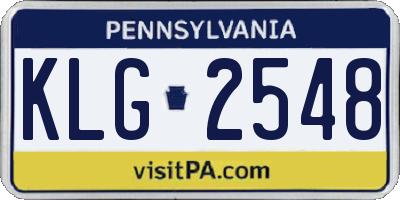 PA license plate KLG2548