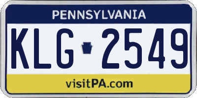 PA license plate KLG2549