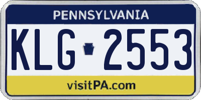 PA license plate KLG2553