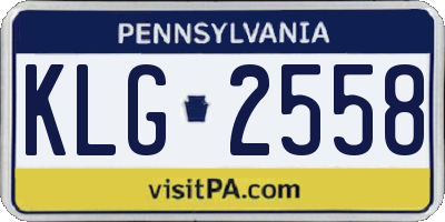 PA license plate KLG2558