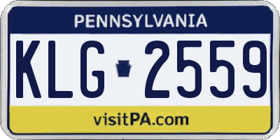 PA license plate KLG2559