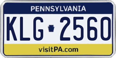 PA license plate KLG2560