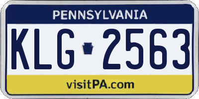 PA license plate KLG2563