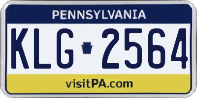 PA license plate KLG2564
