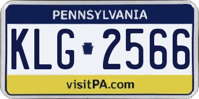 PA license plate KLG2566