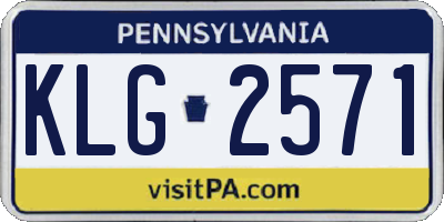 PA license plate KLG2571
