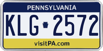 PA license plate KLG2572
