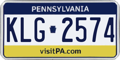 PA license plate KLG2574