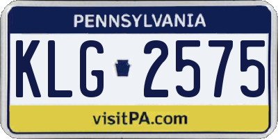 PA license plate KLG2575
