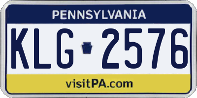 PA license plate KLG2576