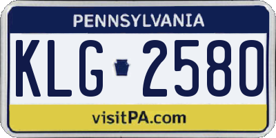 PA license plate KLG2580