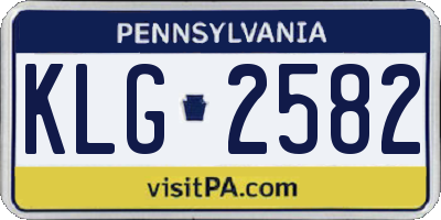PA license plate KLG2582