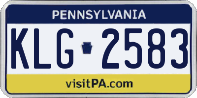 PA license plate KLG2583
