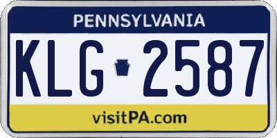 PA license plate KLG2587