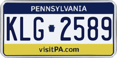 PA license plate KLG2589