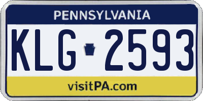 PA license plate KLG2593