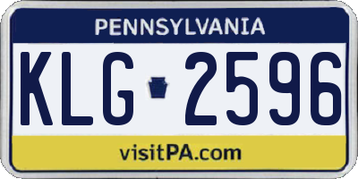 PA license plate KLG2596