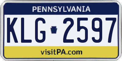 PA license plate KLG2597